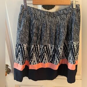 George knee length cotton skirt with patchwork pattern and zipper closure Y2K